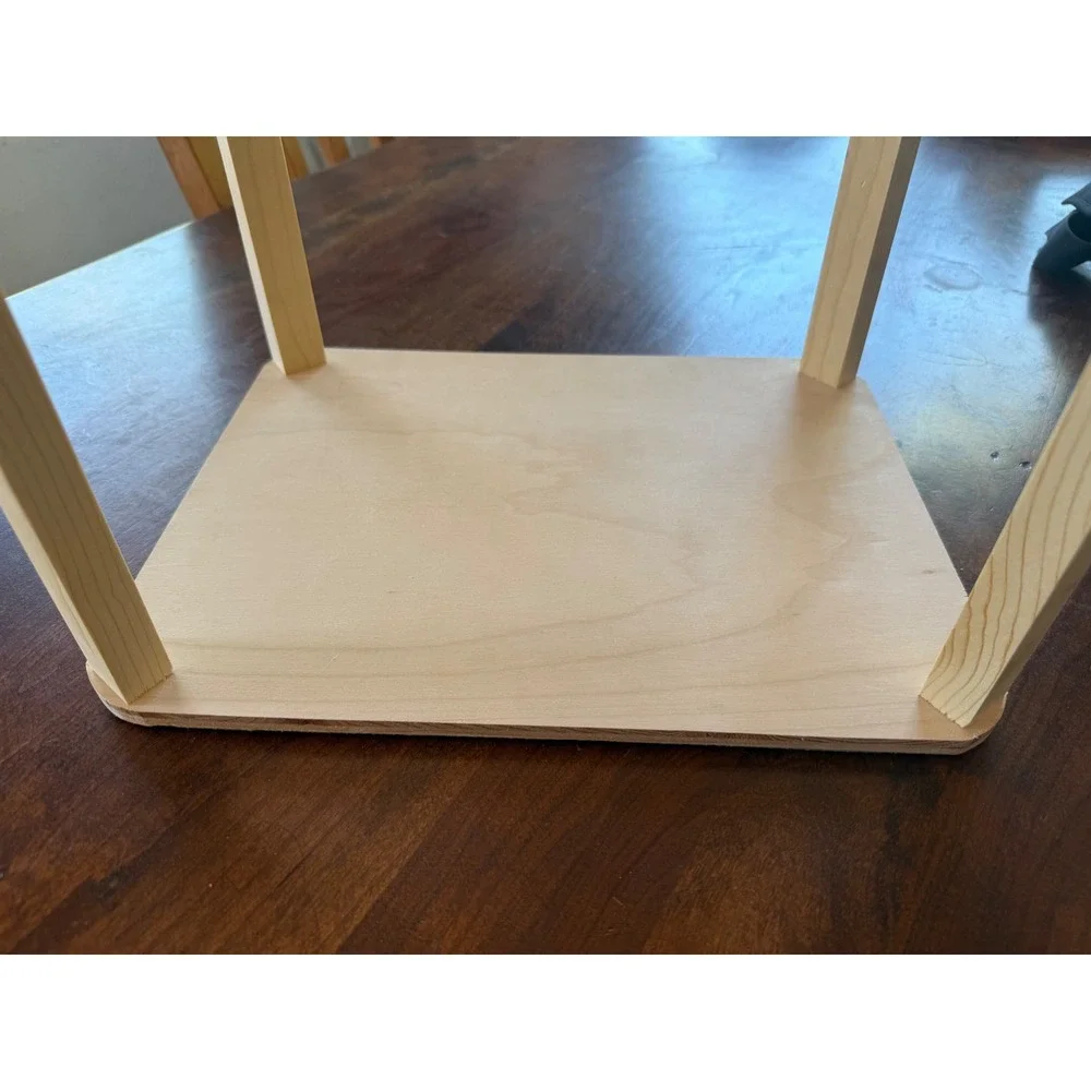 Handmade Wooden Small Animal Platform Elevated Hamster Cage Stand Natural Wood